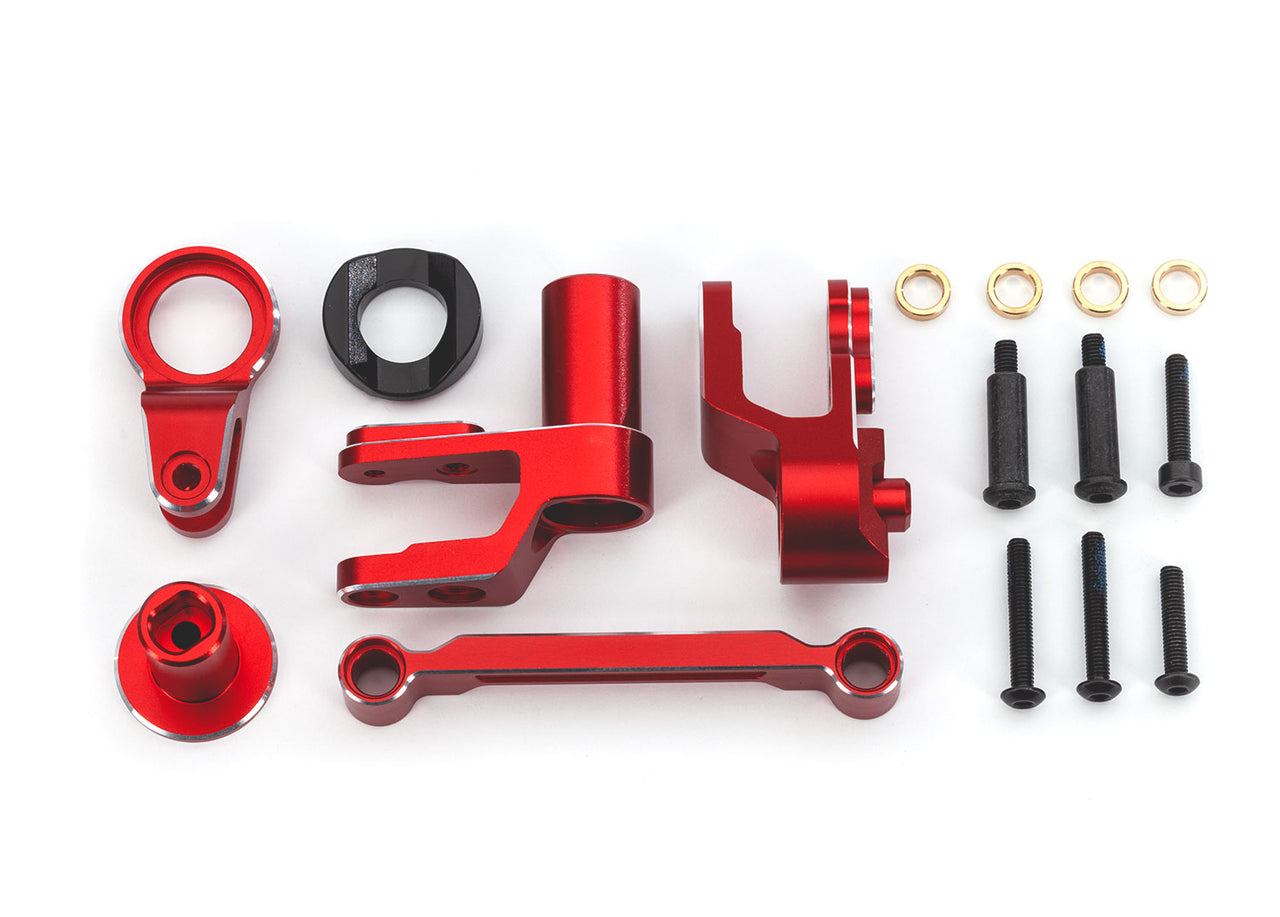 10246-RED Traxxas Steering bellcranks, draglink, red-anodized aluminum