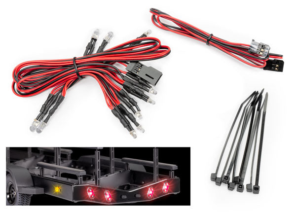 TRA10349 Traxxas Faisceau de câbles, lumières LED/attaches zippées (8) 