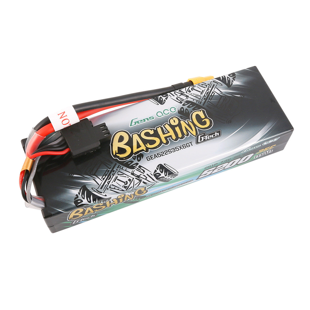 GEA522S35X6GT Gens ace 5200mAh 2S 35C 7.4V G-Tech Bashing Series Lipo Hardcase with XT60 Plug