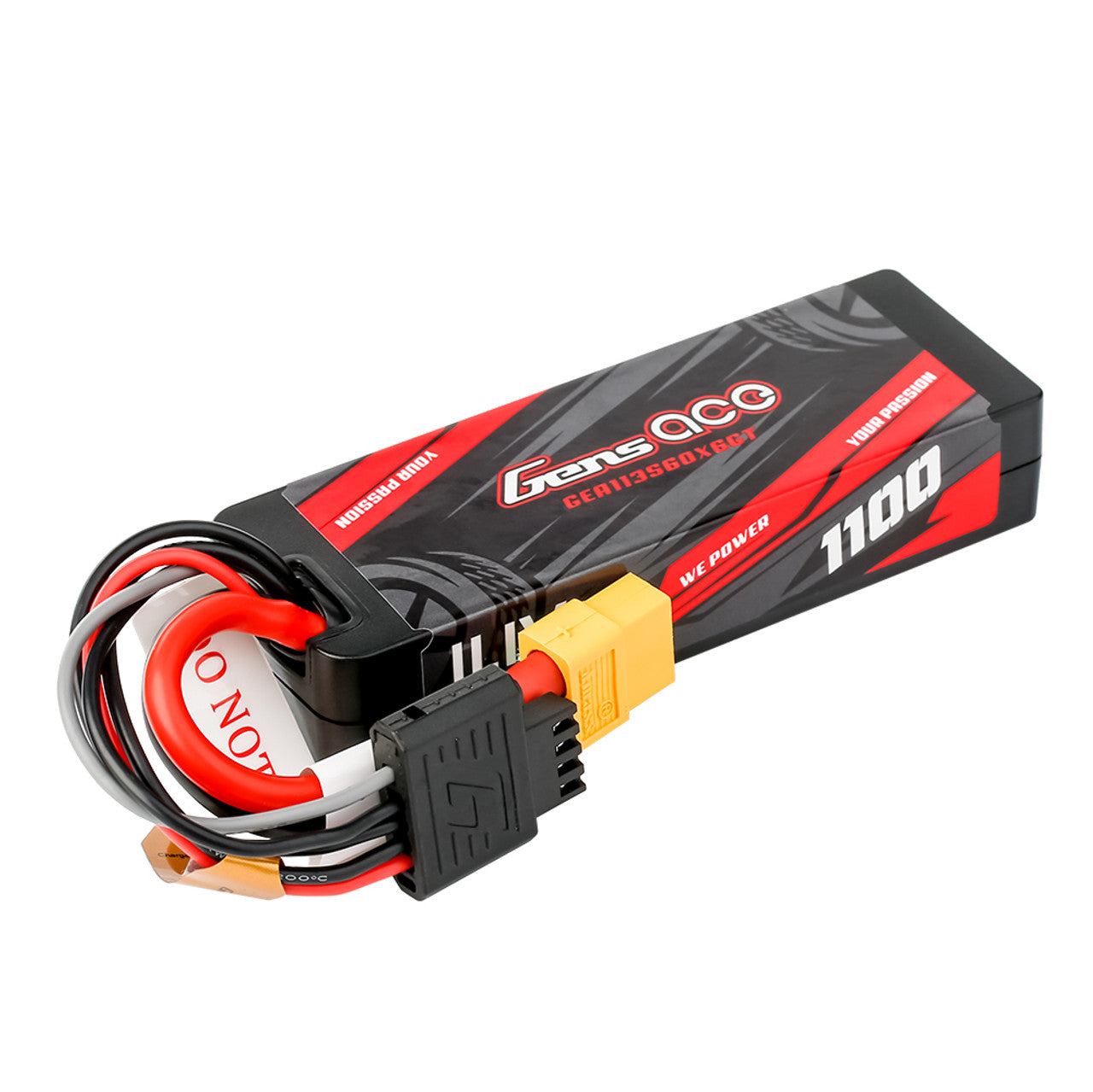 GEA113S60X6GT Gens ace 1100mAh 3S 60C 11.1V HardCase G-tech Lipo Battery Pack with XT60 Plug