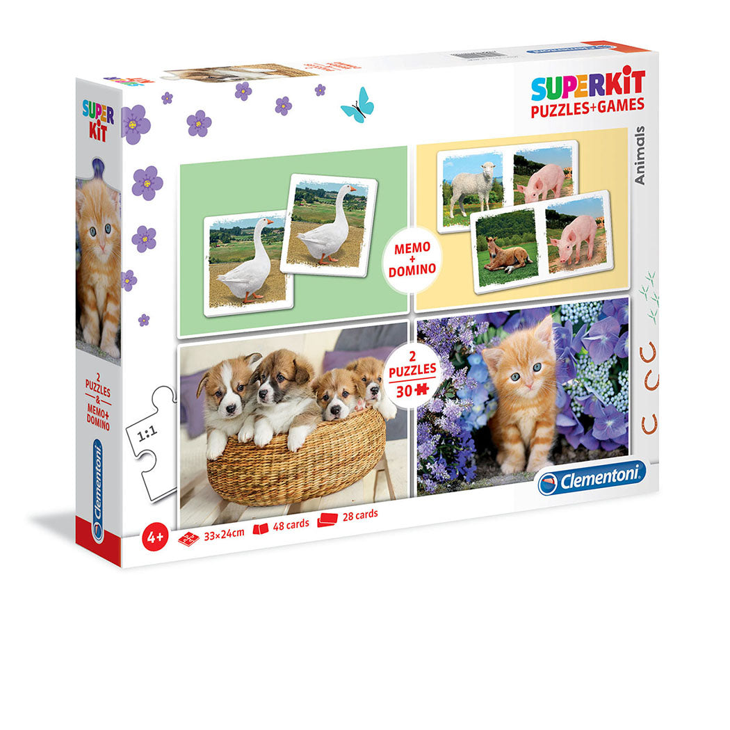 Puzzles + Jeux 4 en 1 - Animaux