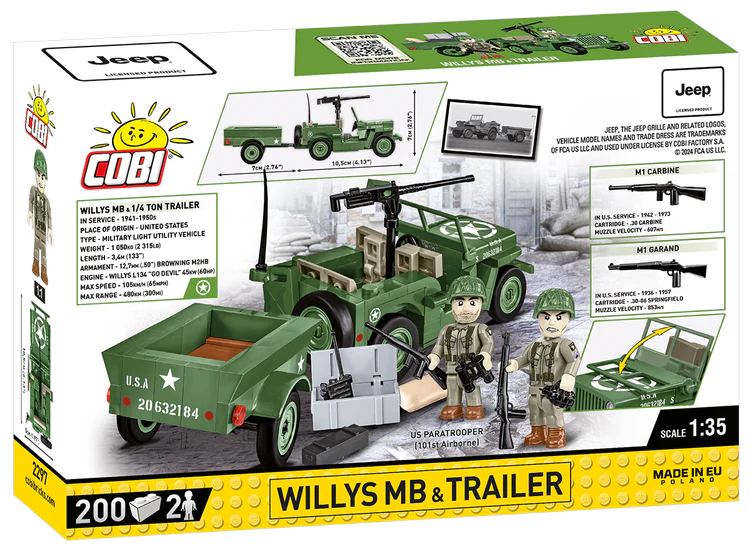 COBI-2297 JEEP Willys MB Vehicle and Trailer ***Damaged Box***