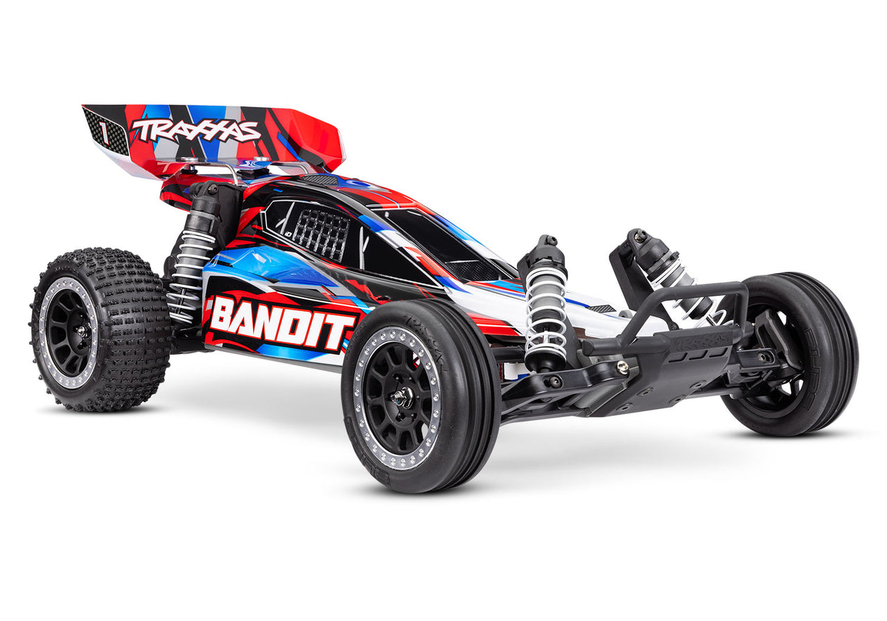 24254-8 Buggy HD Traxxas Bandit 1/10 avec TQ 2,4 GHz - Rouge