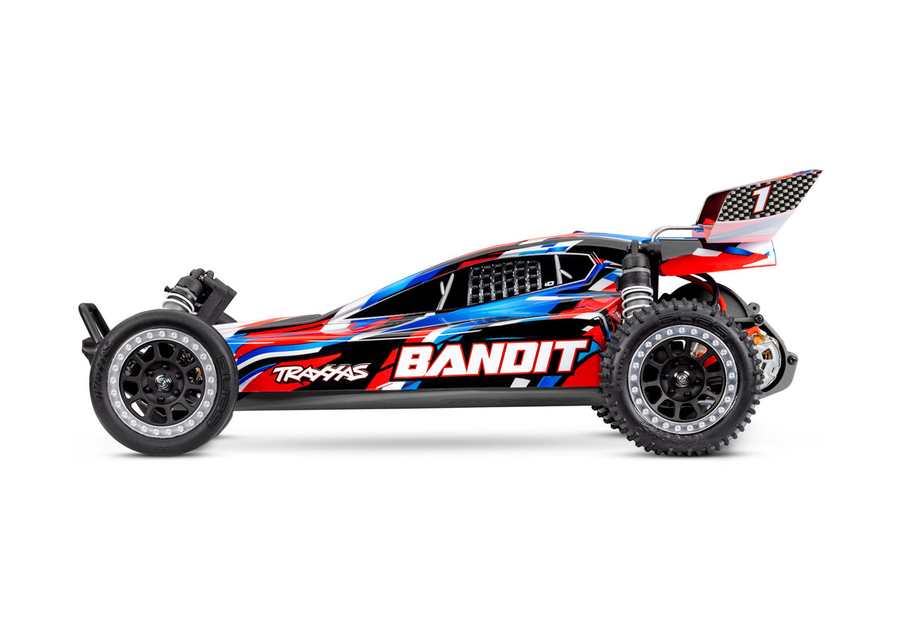 24254-8 Buggy HD Traxxas Bandit 1/10 avec TQ 2,4 GHz - Rouge