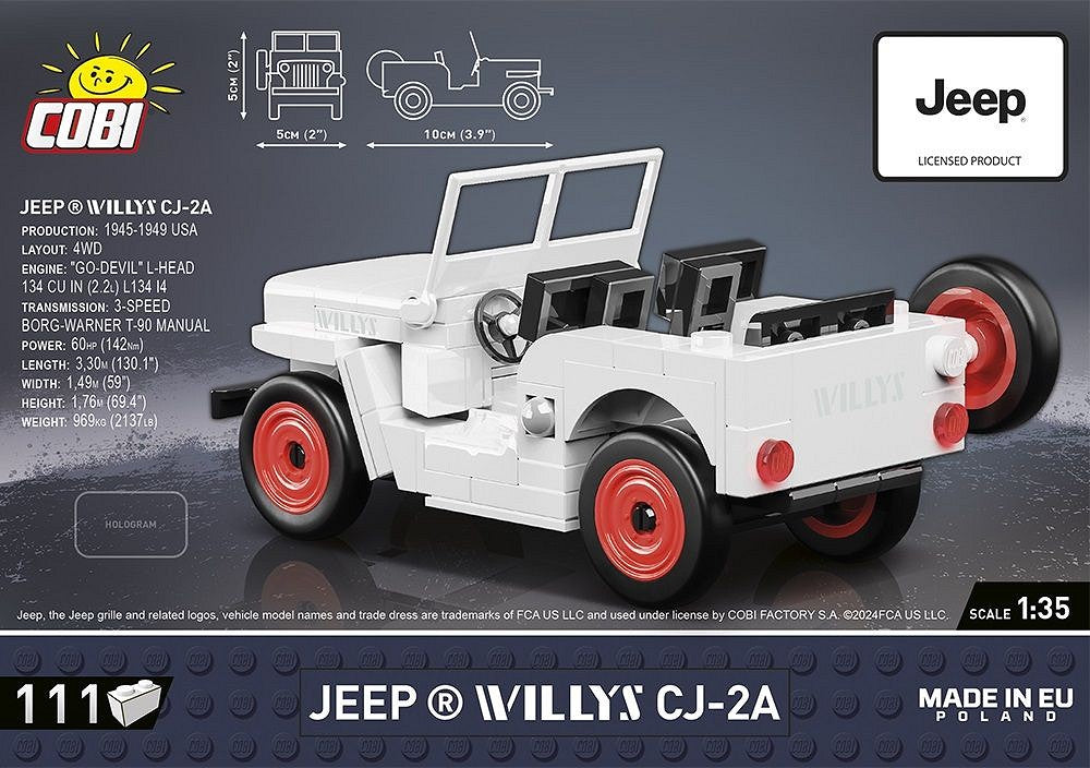 COBI-24518 111 PCS YOUNGTIMER /24518/ JEEP WILLYS CJ-2A WH