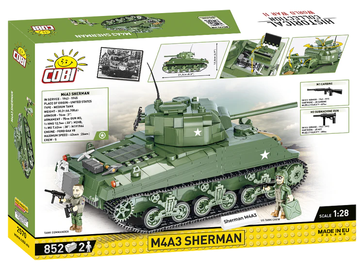 COBI-2570 COBI 852 pièces HC seconde guerre mondiale/2570/M4A3 SHERMAN