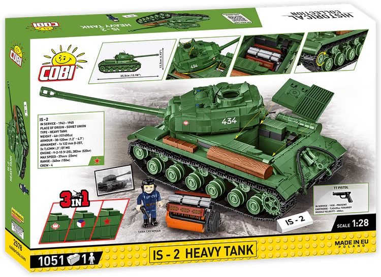 COBI-2578 COBI 1051 PCS HC WWII /2578/ IS-2 3IN1