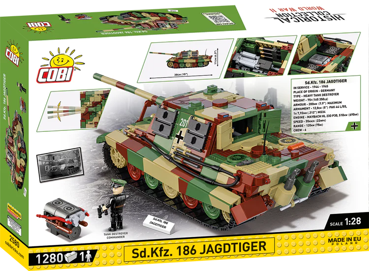 COBI-2580 COBI 1280 PCS HC WWII /2580/ SD.KFZ. 186 - JAGTIGER