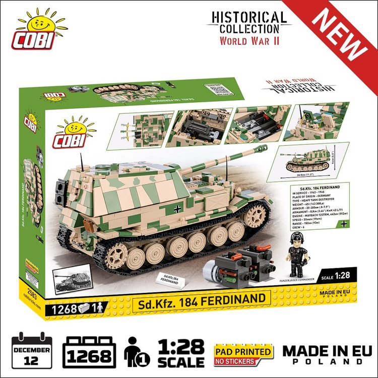 COBI-2583 COBI 1268 PCS HC WWII /2583/ S.D.KFZ. 184 FERDINAND