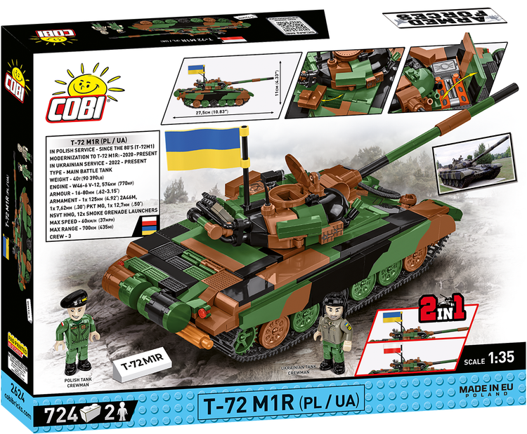 COBI-2624 COBI 724 pièces FORCES ARMÉES /2624/ T-72 M1R 2IN1 PL&amp;UKR 