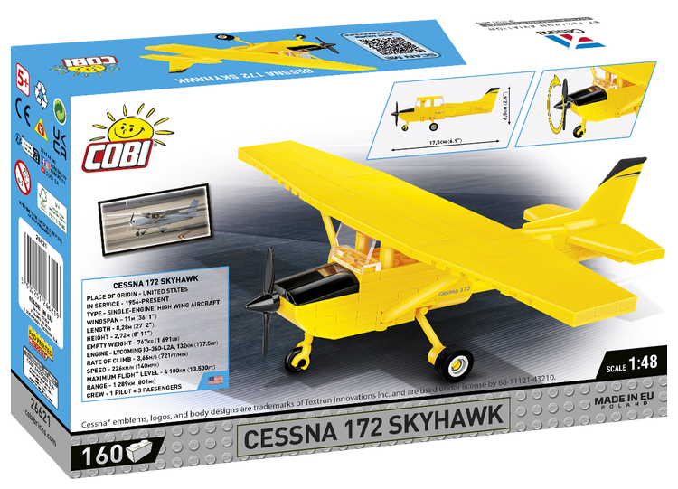 COBI-26621 Cessna 172 Skyhawk Aircraft (Yellow)