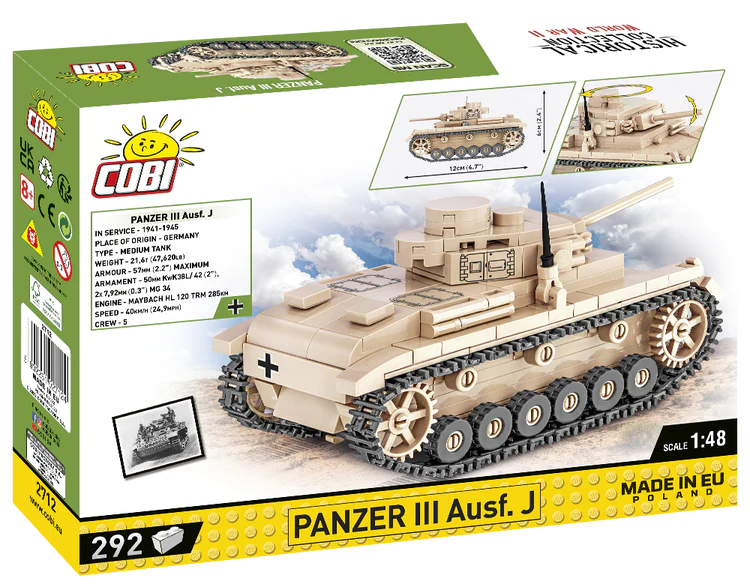 COBI-2712 COBI 292 PCS HC WWII /2712/ PANZER III AUSF.J