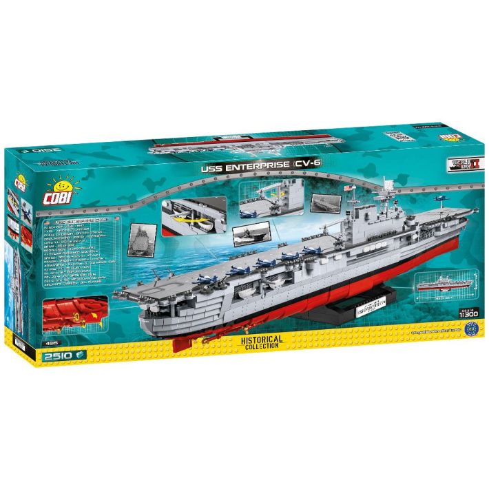 COBI-4815 COBI 2510 PCS COLECCIÓN HISTÓRICA BARCOS Segunda Guerra Mundial /4815/ WS USS ENTERPRISE