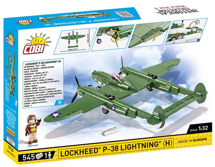 COBI-5726 COBI Lockheed P-38 Rayo (H): Conjunto #5726