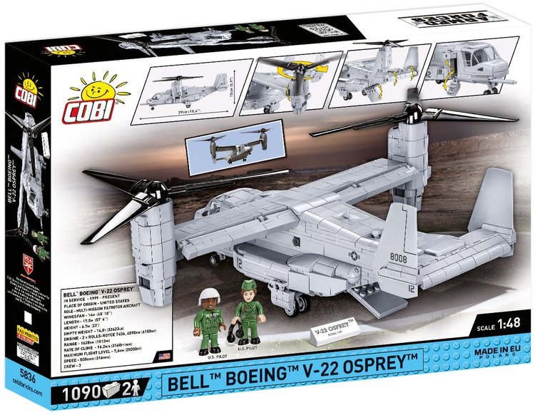 COBI-5836 COBI Bell Boeing V-22 Osprey Tiltrotar Aircraft: Set #5836