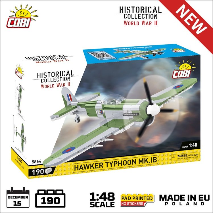 COBI-5864 COBI Hawker Typhoon MK.IB Chasseur/Bomber 1:48 : Set #5864