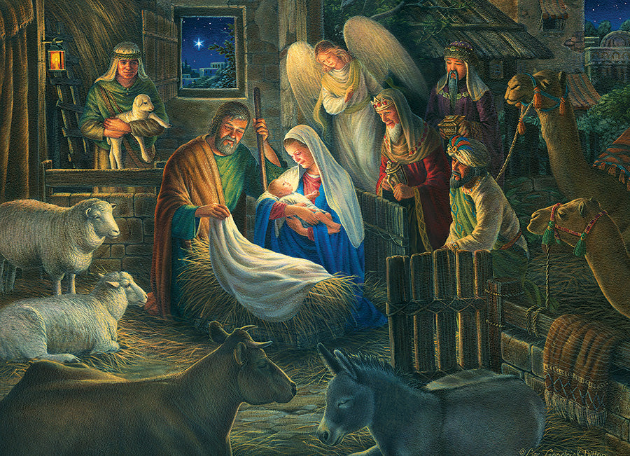 Away in a Manger 500-Piece Puzzle OLD BOX