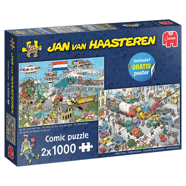 Traffic Chaos & By Air, Land and Sea 2x1000-Piece Puzzles