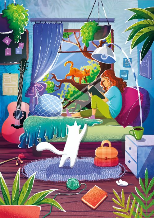 Girl & Cats 1000-Piece Puzzle