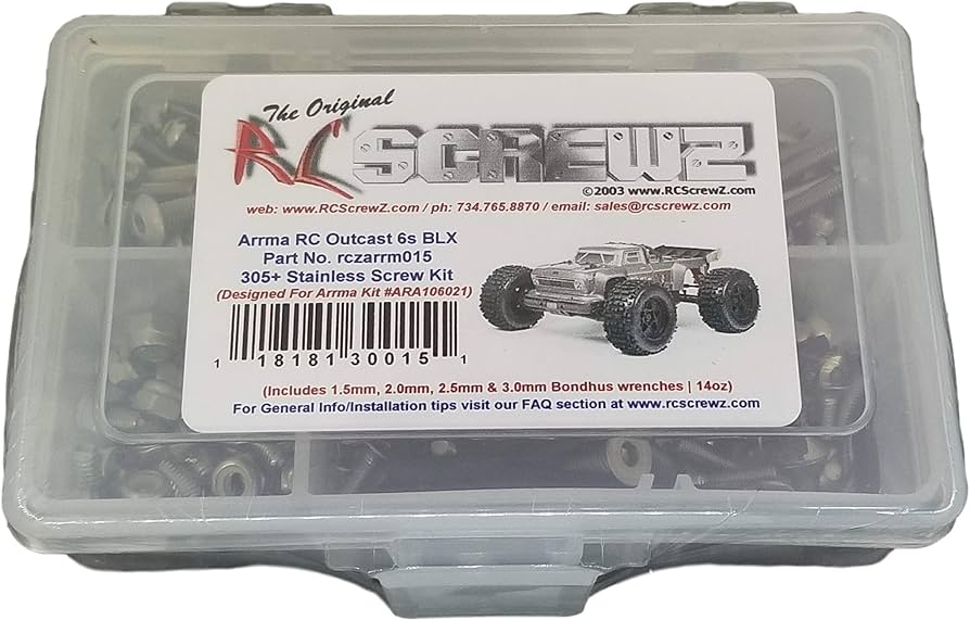 arrm015 – Arrma RC Outcast 6s BLX (#ARA106021) Stainless Screw Kit