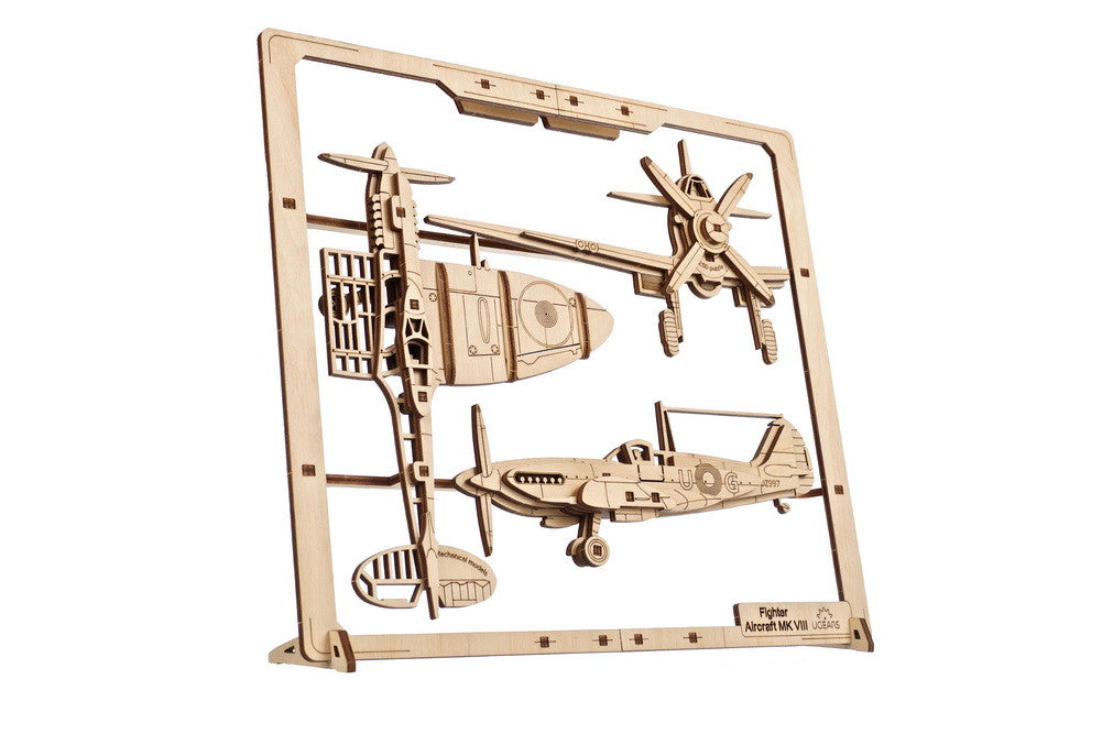 Ugears Fighter Aircraft 2.5D Puzzle - 47 Pieces