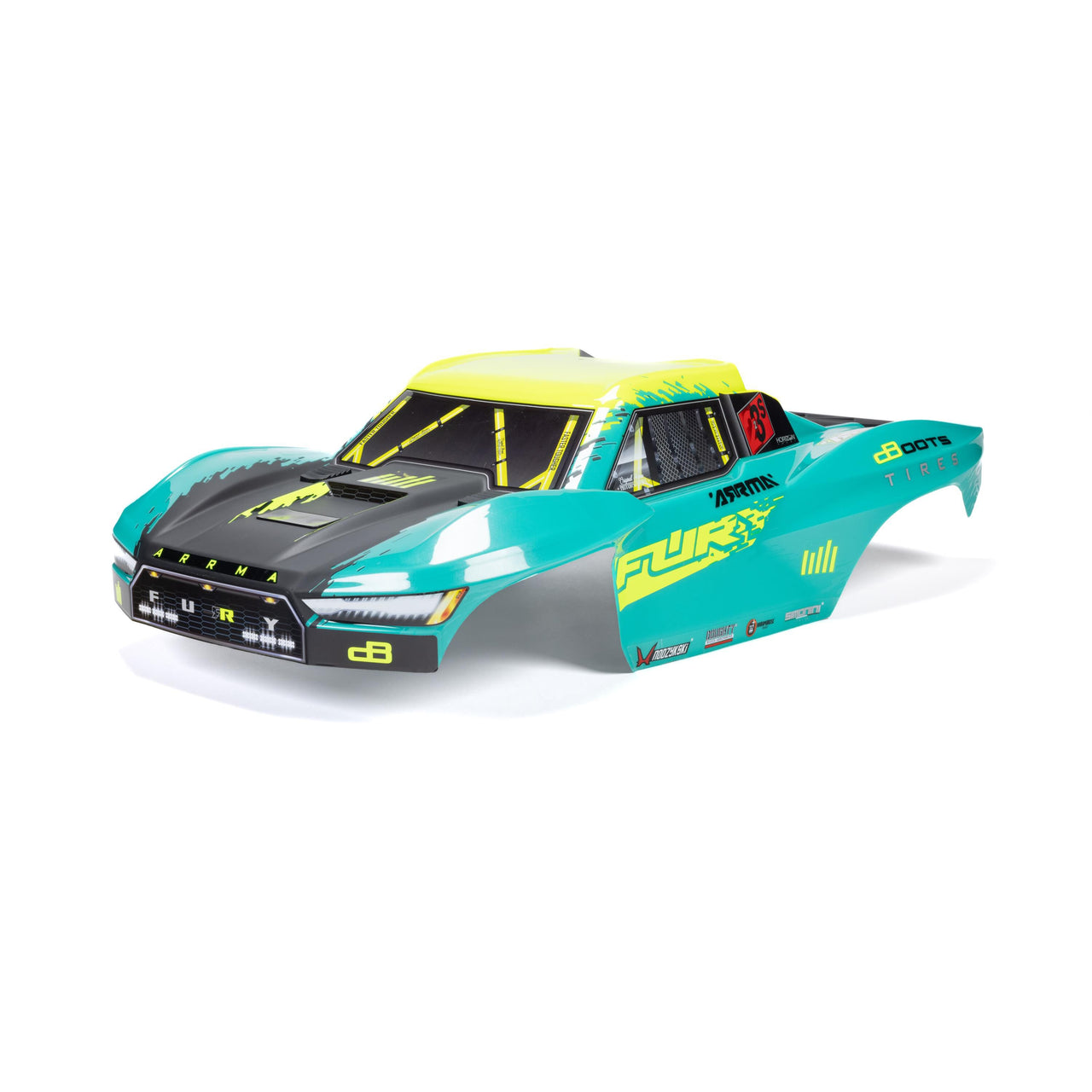 ARA-2120 1/10 FURY Painted Decaled Trimmed Body Set, Green