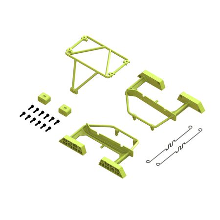 ARA320819 Ensemble de cages de sécurité pour carrosserie de camion du désert, jaune : GROM 