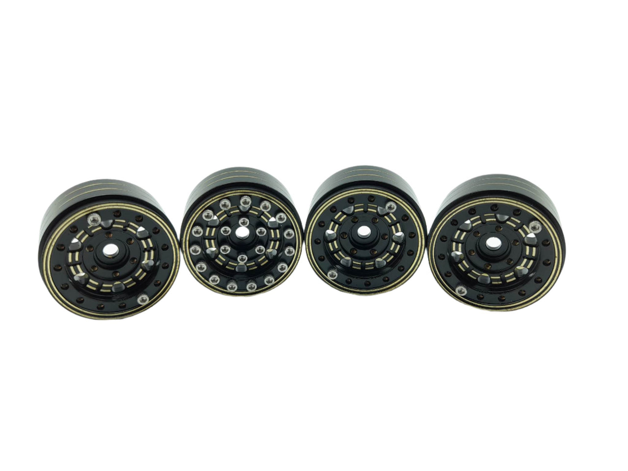 WAGWH10BRK4 1.0″ Black All Brass Beadlock Wheels (4)