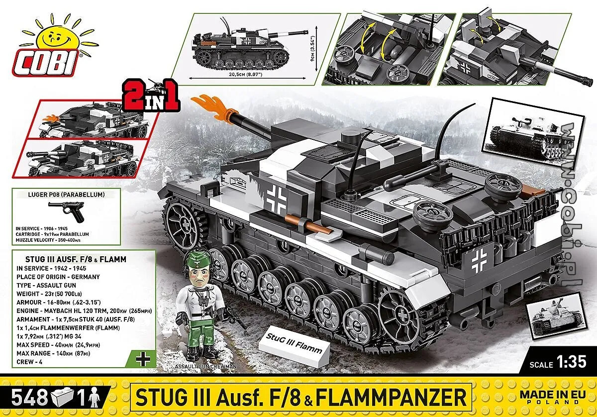 COBI-2286 COBI 548 PCS HC Segunda Guerra Mundial /2286/ STUG III AUSF F/FLAMMPANZ