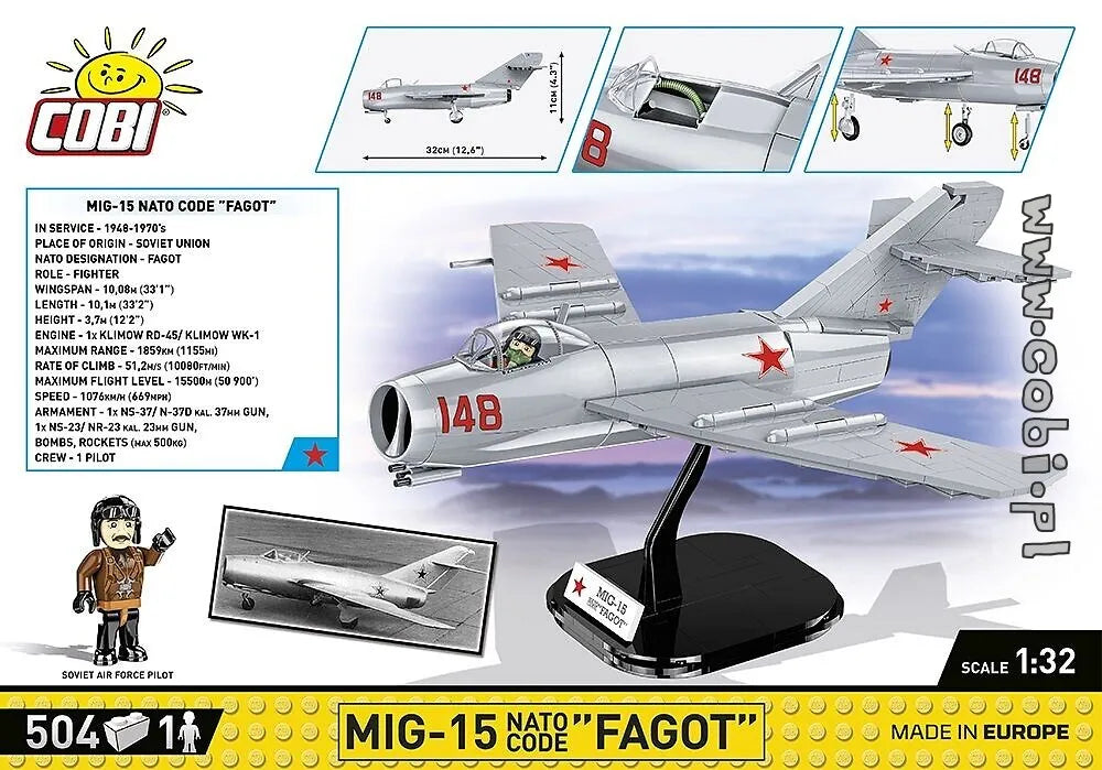 COBI-2416 COBI 504 PCS HC KOREAN WAR /2416/ MIG-15 FAGOT