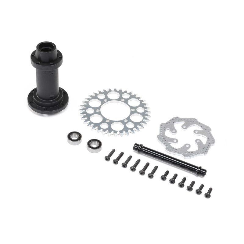 LOS262014 LOSI Complete Rear Hub Assembly: PM-MX