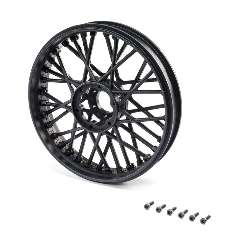 LOS46000 LOSI Front Wheel Set, Black: PM-MX