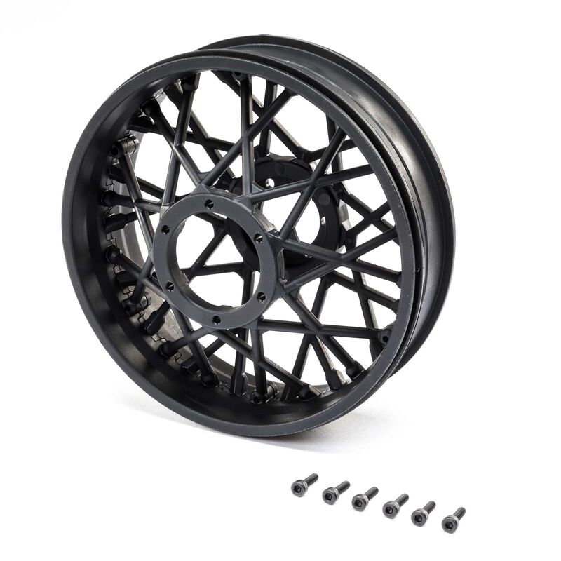 LOS46001 LOSI Rear Wheel Set, Black: PM-MX