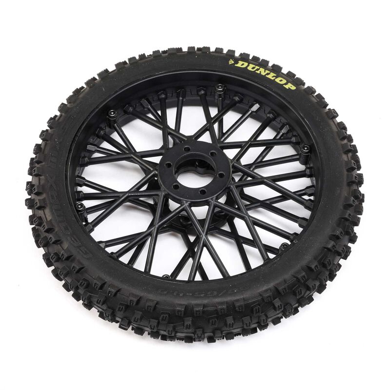 LOS46004 LOSI Dunlop MX53 Front Tire Mounted, Black: PM-MX