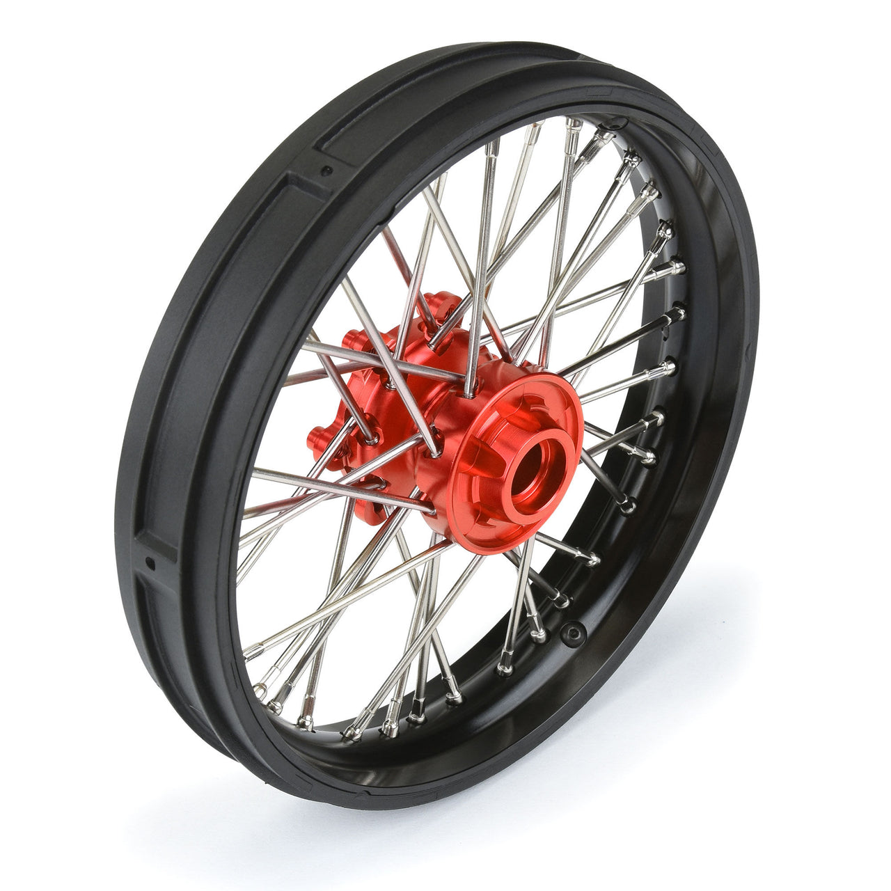 PRO283600T2 1/4 Pro-Spec Aluminum V2 Bead Front Wheel Black/Red (1): Promoto-MX