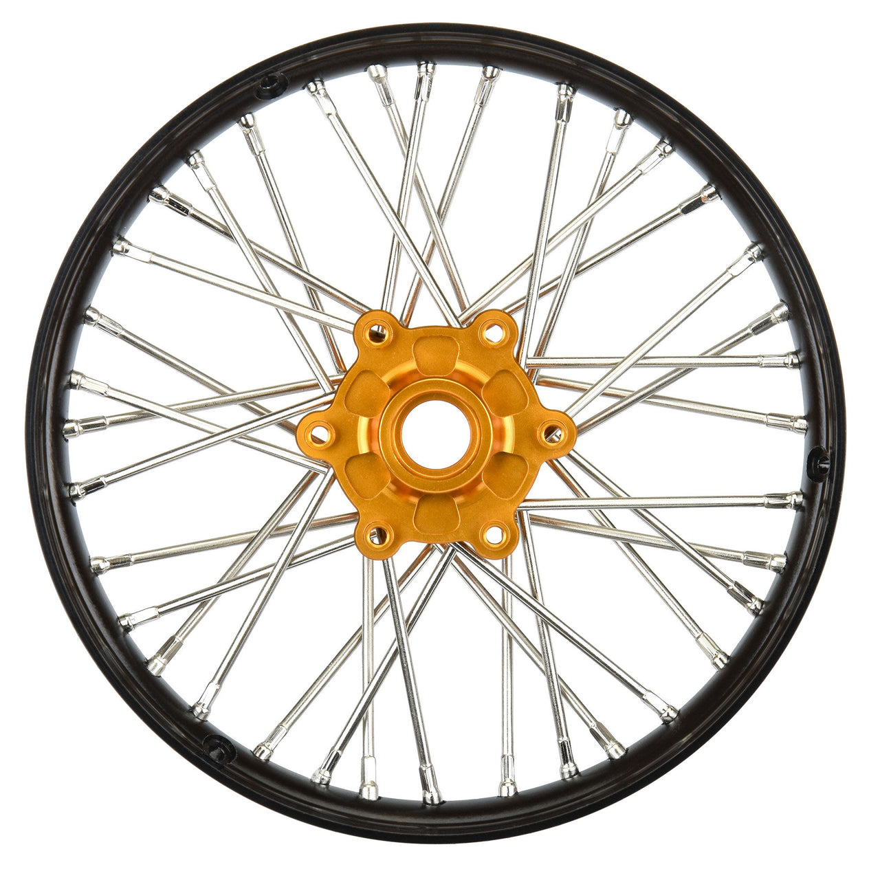 PRO283600T3 1/4 Pro-Spec Aluminum V2 Bead Front Wheel Black/Gold (1): Promoto-MX