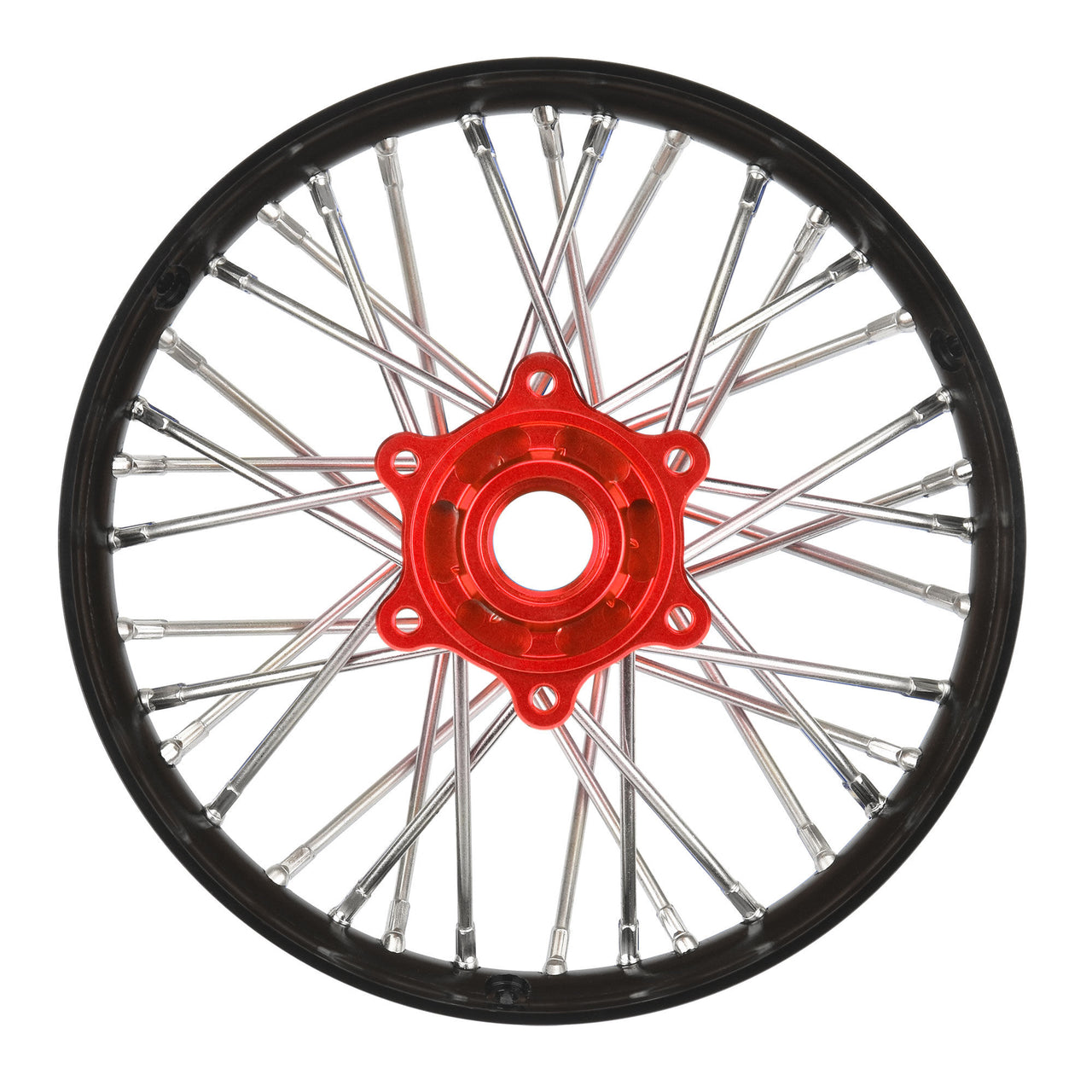 PRO283700T2 1/4 Pro-Spec Aluminum V2 Bead Rear Wheel Black/Red (1): Promoto-MX