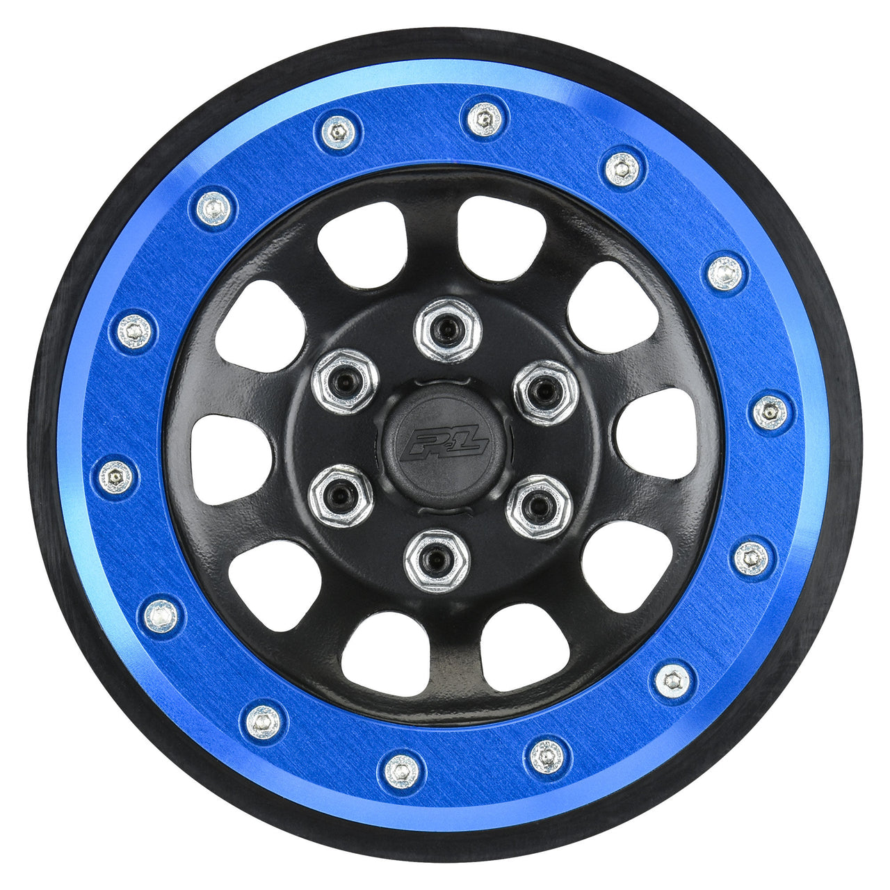 PRO283800 1/6 Steelies Stamped Steel 2.9" Dual Offset SCX6 Wheels Blue/Black