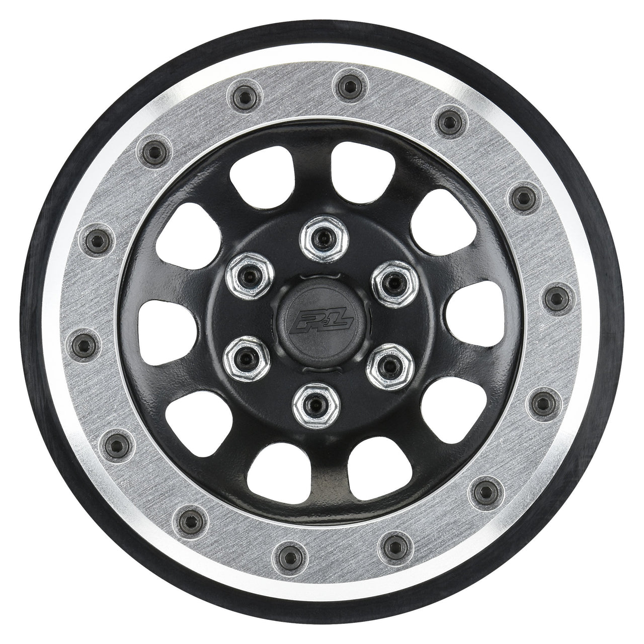 PRO283801 1/6 Steelies Stamped Steel 2.9" Dual Offset SCX6 Wheels Silver/Black