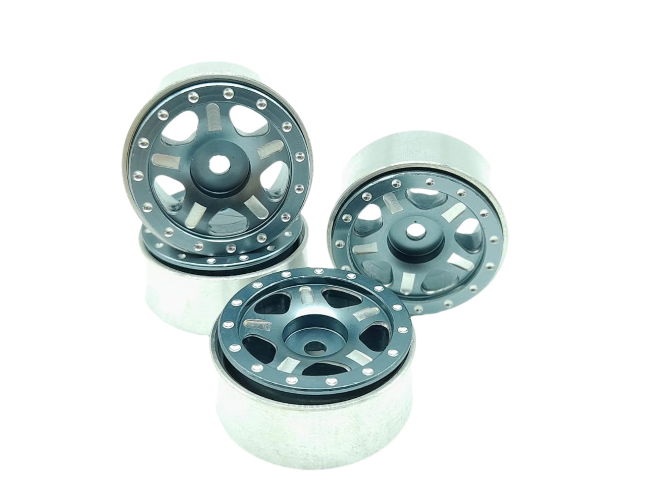 WAGWH10GM4 1″ Beadlock Wheels Gunmetal SCX24 (4)