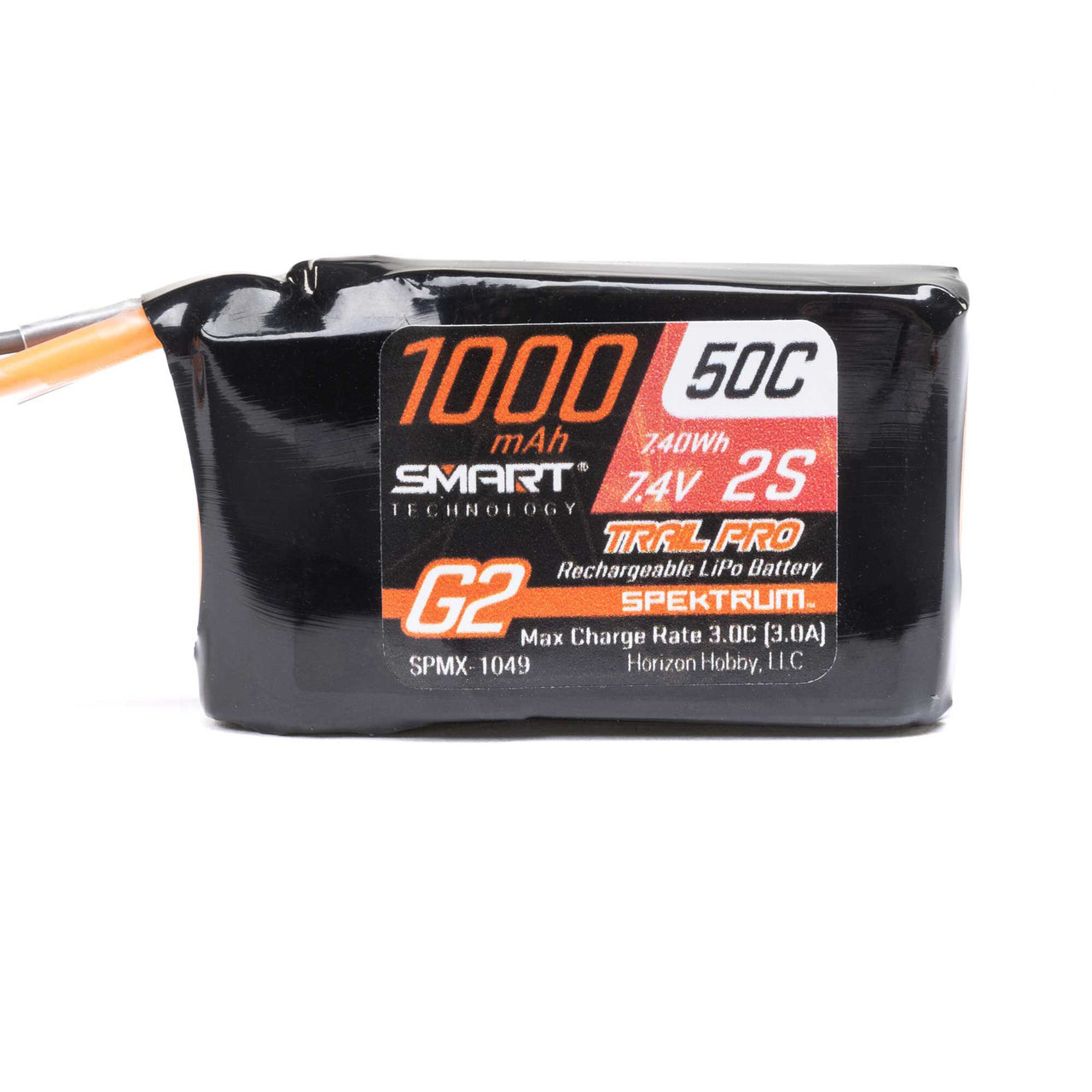 SPMX-1049 7.4V 1000mAh 2S 50C Smart G2 Trail Pro LiPo Battery: IC2