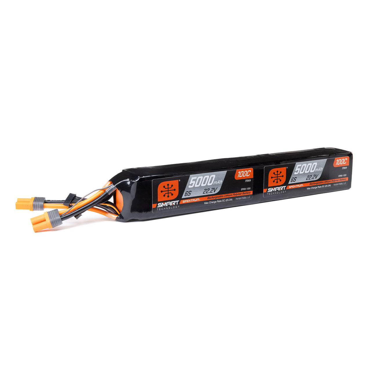 SPMX-1091 Dual 22.2V (44.4V) 5000mAh 6S x2 100C Smart LiPo Battery: IC5