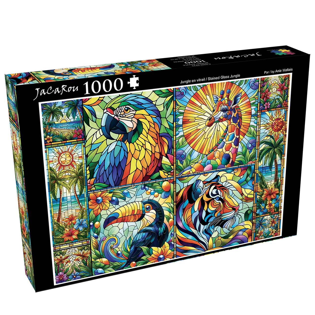 Puzzle 1000 pièces Jungle en vitrail