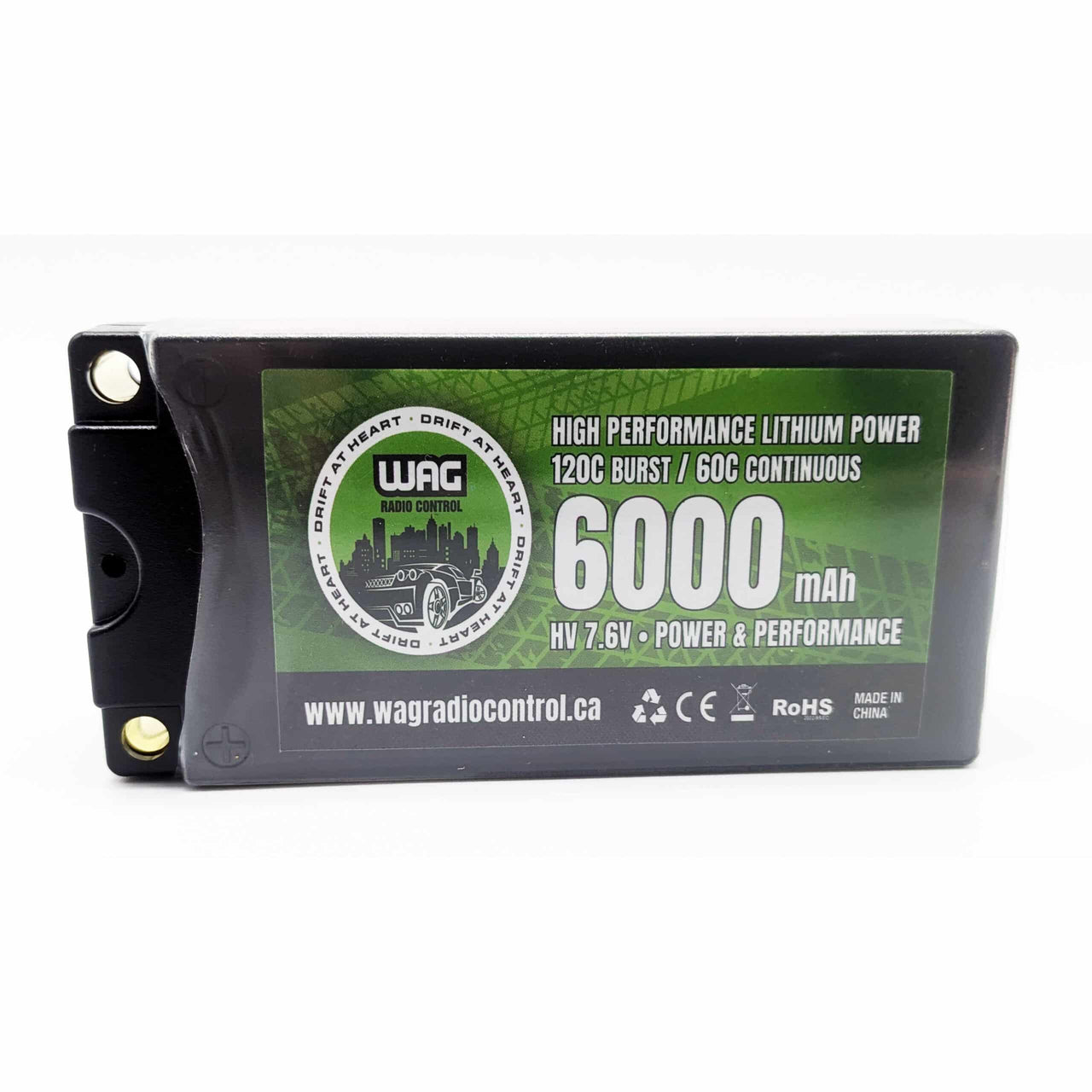 WAGB2SHV60605 Shorty Pack LiPo 2S 7.6v 6000mAh 60C high-voltage battery 5mm