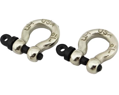 ACC808X08 1:10 Scale Aluminum chrome Tow Shackle D-Rings (2)