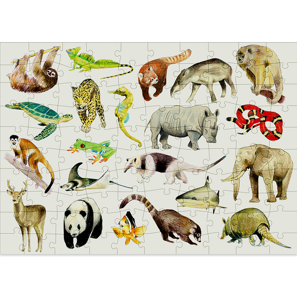 Puzzle pour enfants de 100 pièces sur les animaux