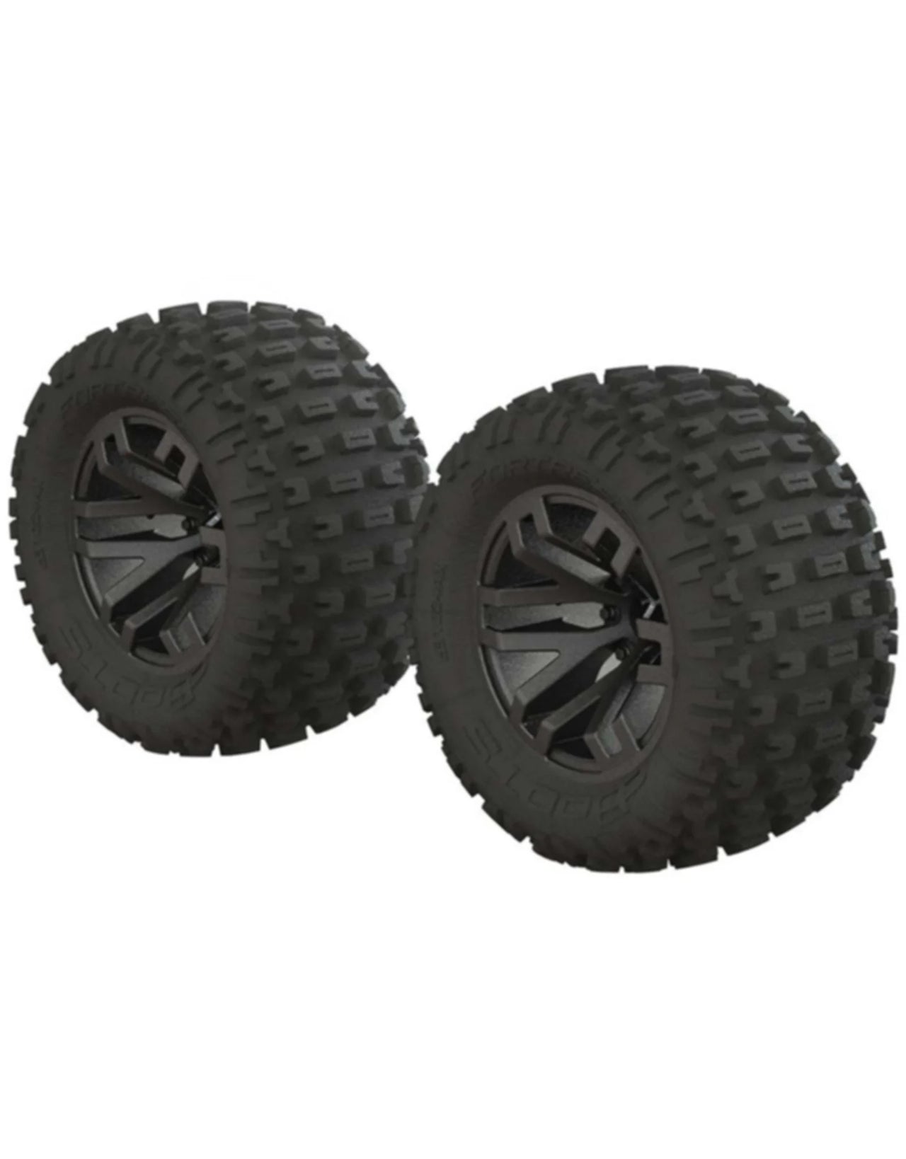 ARAC9633 DBOOTS 'FORTRESS MT' TIRE SET GLUED (BLACK CHROME) (2PCS)