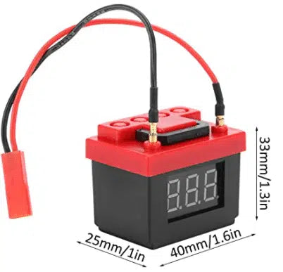 B-RD Battery simulation with voltage alarm Red and Black 1/10