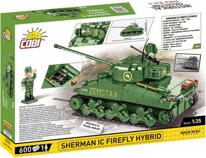 COBI-2276 COBI 608 pièces HC seconde guerre mondiale/2276/SHERMAN IC FIREFLY hybride 