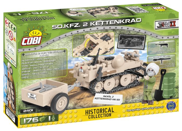 COBI-2401 COBI 176 PCS COLECCIÓN HISTÓRICA Segunda Guerra Mundial /2401/ SDKFZ 2 KETTENKRAD HK-1